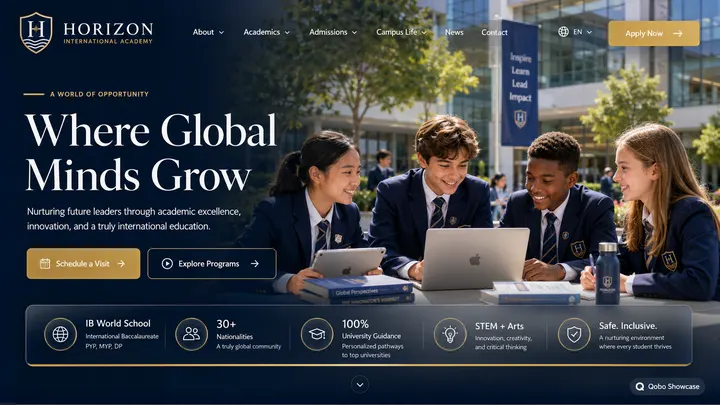 Qobo education website design concept